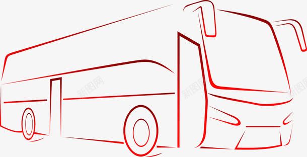 线型巴士公交车png免抠素材_新图网 https://ixintu.com 公交车 客车 巴士 汽车 线型