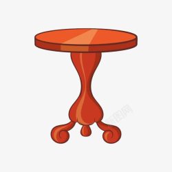卡通手绘一条腿的红木桌素材
