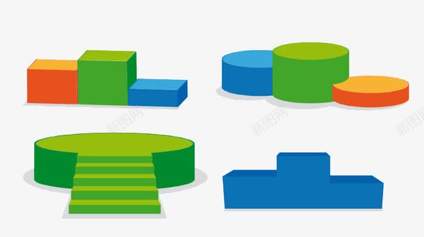 彩色精美多款楼梯台阶png免抠素材_新图网 https://ixintu.com 升职 台阶 多款楼梯 彩色台阶 晋升 精美台阶 颁奖台 领奖台