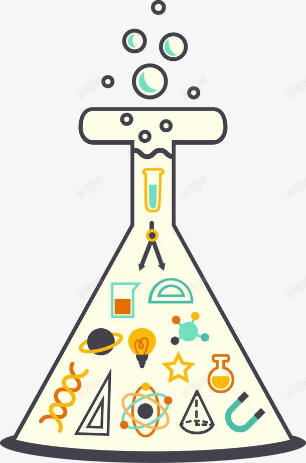 手绘化学元素试剂瓶矢量图ai免抠素材_新图网 https://ixintu.com 化学 手绘 试剂瓶 矢量图