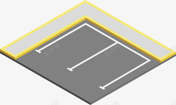 路边车位地标png免抠素材_新图网 https://ixintu.com 俯视图 地标 多边形 白线 路边 车位