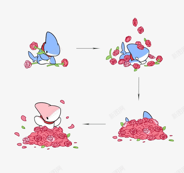 变成粉红色的小鲨鱼png免抠素材_新图网 https://ixintu.com 卡通 变成 小鲨鱼 粉红色