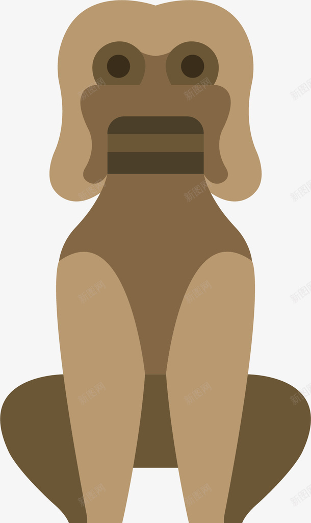 对称风格褐色石狮子png免抠素材_新图网 https://ixintu.com 卡通石狮子 卡通风格 对称 扁平风格 柬埔寨 柬埔寨元素 特色 石狮子 褐色