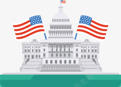 美国独立日白宫海报矢量图素材