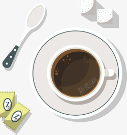 自制咖啡下午茶咖啡加糖奶昔矢量图高清图片