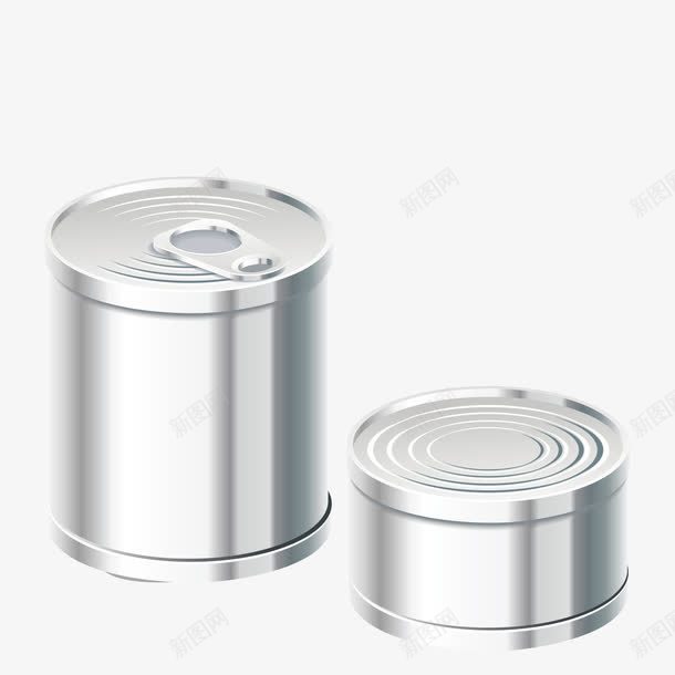 金属铝合金罐子包装png免抠素材_新图网 https://ixintu.com 包装 罐子 金属 食品 食物包装