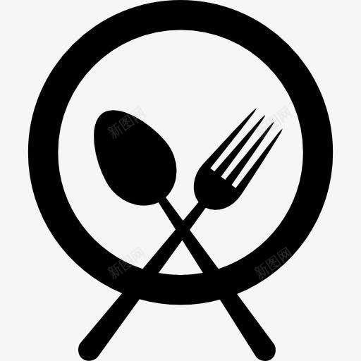 板用刀叉交叉图标png_新图网 https://ixintu.com 刀 刀叉 刀叉logo 刀叉图案 叉 工具 旅行和旅游 盘 盘子 食品 餐厅 饮食