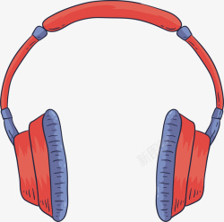 红色器材快乐音乐器材红色耳机矢量图高清图片