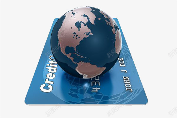 全球通银行卡png免抠素材_新图网 https://ixintu.com 交易 地球 银行卡