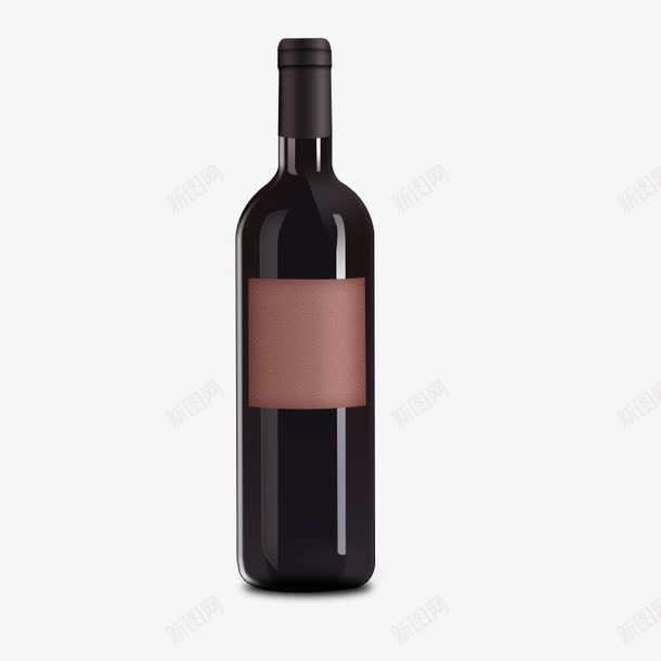 红酒瓶子png免抠素材_新图网 https://ixintu.com 产品实物 玻璃瓶 葡萄酒 酒瓶 黑色