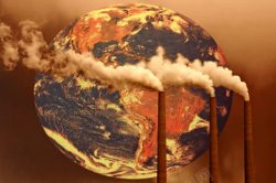 环境公益广告地球变暖空气污染高清图片