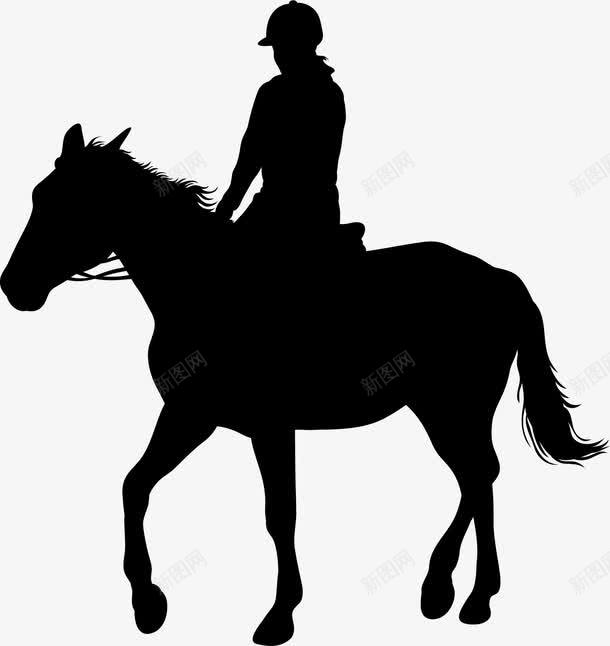 骑马剪影图标png_新图网 https://ixintu.com 人 手绘 马匹 黑色