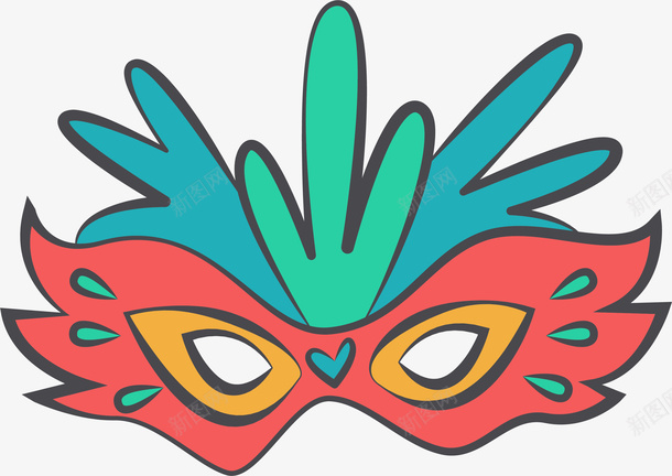 巴西狂欢节派对面具png免抠素材_新图网 https://ixintu.com 卡通手绘 巴西狂欢节 彩色 派对 矢量图案 舞会面具 装饰