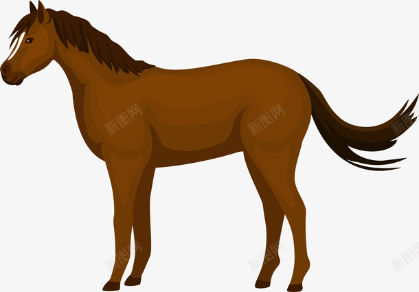 褐色卡通马匹png免抠素材_新图网 https://ixintu.com 农场 牧场 装饰图案 褐色马匹 马场 骏马