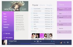 紫色UI音乐播放界面素材