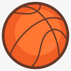 橙色篮球插画素材
