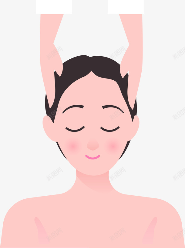 做spa按摩的女性png免抠素材_新图网 https://ixintu.com 保养 做SPA 女性 手绘 按摩头部 物理治疗师 矢量图案