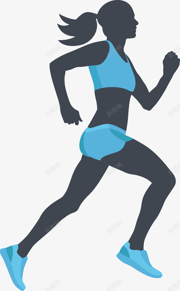 跑步健身主题女士剪影矢量图ai免抠素材_新图网 https://ixintu.com 人物 体育 健身 卡通女士剪影 奔向终点 手描 活动 矢量图 设计 跑步 跑步影子 运动 锻炼