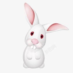 粉红耳朵卡通兔子高清图片