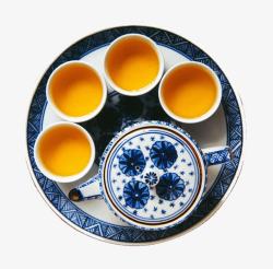 青花瓷茶壶茶杯高清图片