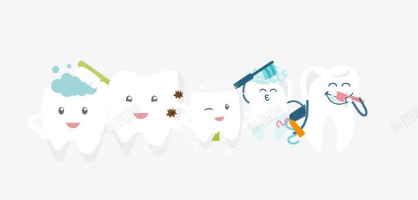 爱牙日牙齿png免抠素材_新图网 https://ixintu.com 保护 卡通 干净 牙齿 装饰