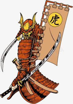 战场武士png免抠素材_新图网 https://ixintu.com 兵器 刀 战旗 武士 盔甲