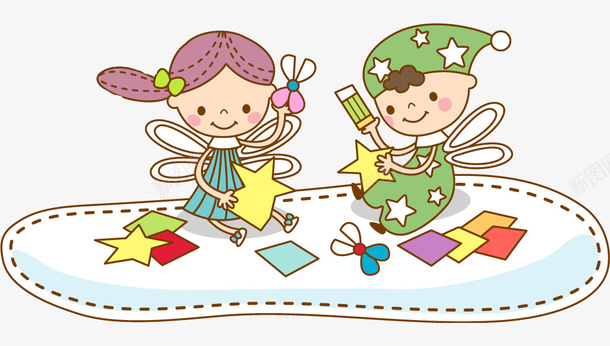 剪纸的孩子png免抠素材_新图网 https://ixintu.com 剪刀 剪纸 卡通 可爱的 小孩 玩耍的 粘贴
