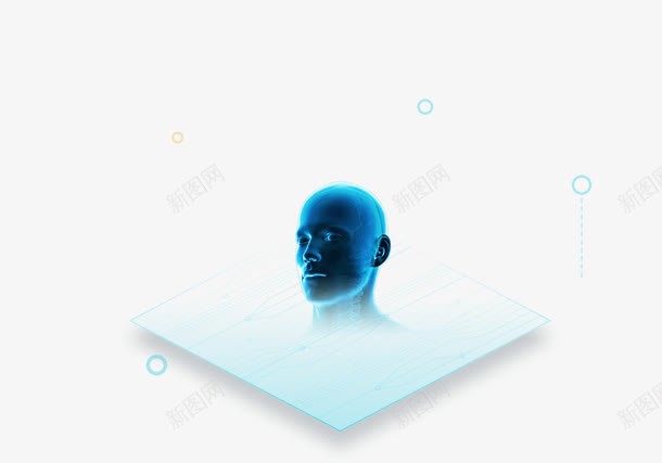 蓝色科技人头模拟png免抠素材_新图网 https://ixintu.com 人头 模拟 科技 蓝色