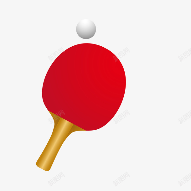 乒乓球拍和乒乓球png免抠素材_新图网 https://ixintu.com 体育 小圆球 手绘卡通球拍和球 红色球拍 运动 锻炼