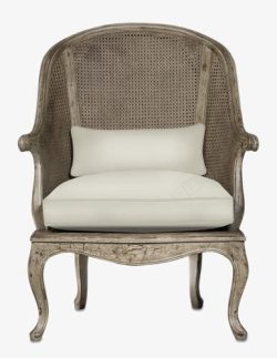 中式太师椅木雕白色坐垫椅子素材