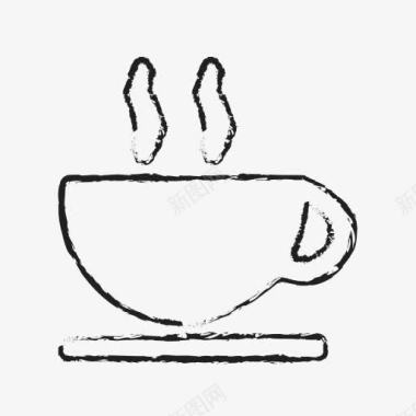打破咖啡杯休息茶社会信息am图标图标