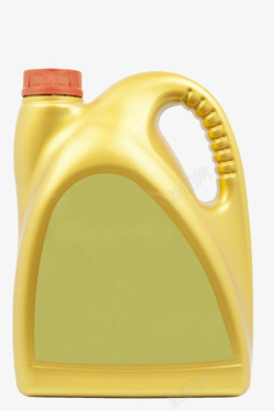 美孚机油广告金黄色带提手和贴纸的机油塑料瓶高清图片