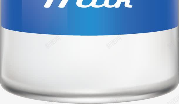 蓝色商标牛奶png免抠素材_新图网 https://ixintu.com 牛奶 牛奶瓶 玻璃瓶 矢量png 纯牛奶 蓝色商标