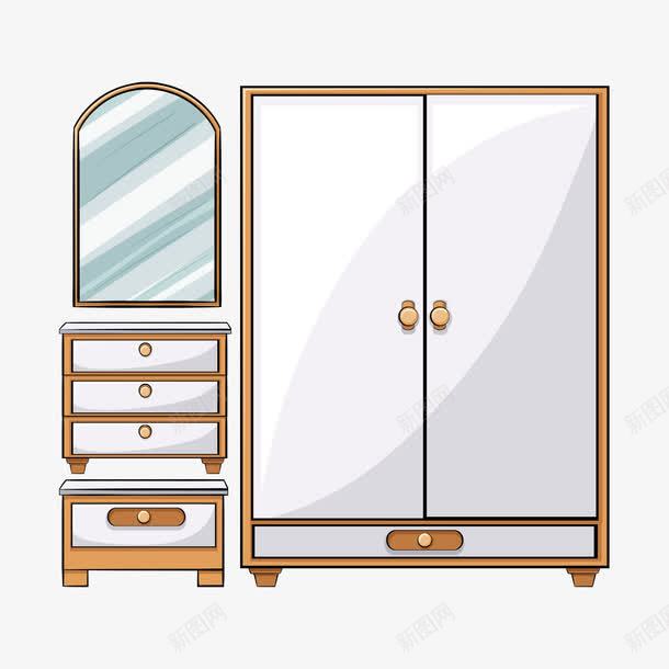 卡通家具图标png_新图网 https://ixintu.com 卡通家具 图标 抽屉 插图 柜子 衣柜 镜子