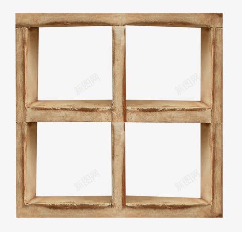 木质窗框png免抠素材_新图网 https://ixintu.com 四格 木头 窗户 边框