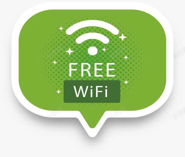 绿色气泡无线网wifi标志图标png_新图网 https://ixintu.com WIFI气泡框 wifi图标 免费网络 气泡 波普风格标签 绿色气泡