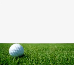 高尔夫球场草坪上的高尔夫球高清图片