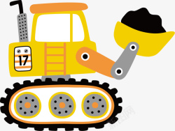 机械车辆黄色的挖掘机矢量图高清图片