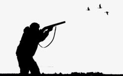 矢量猎人开枪瞄准鸟的猎人高清图片
