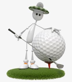 高尔夫体育运动拿高尔夫球杆人物高清图片