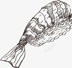 米饭大虾简笔画手绘日本料理大虾寿司图标高清图片