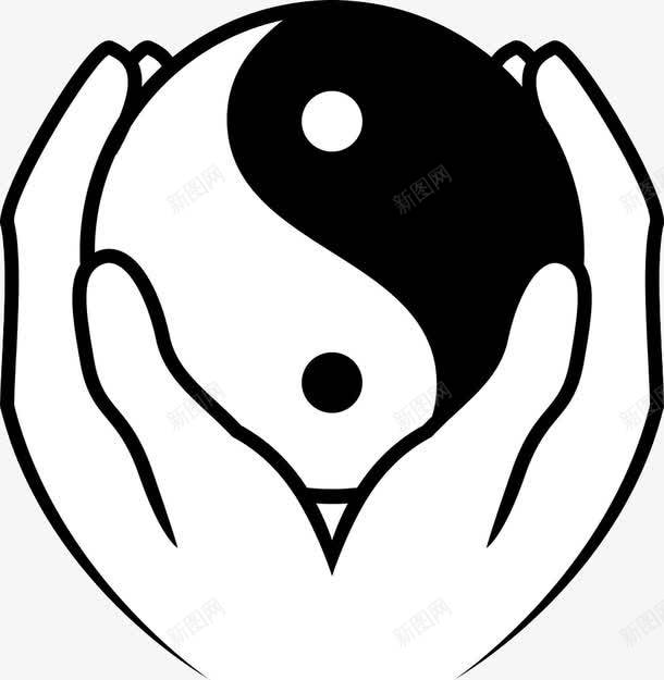 双手握紧五门八卦png免抠素材_新图网 https://ixintu.com 八卦图案 八卦门 黑白双手素材 黑白照片素材