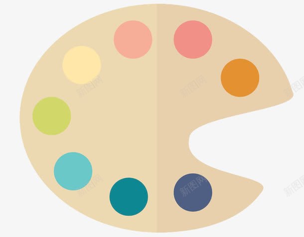 色彩调色盘png免抠素材_新图网 https://ixintu.com 工具 彩色 彩色颜料 水粉笔 水粉颜料 画具 绘画 艺术 调色盘