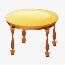 黄色圆桌黄色咖啡圆桌矢量图高清图片