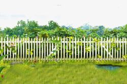 绿色小花园栏杆素材
