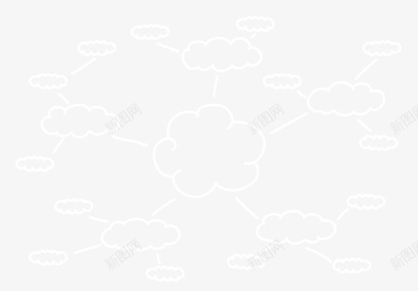 简洁白色云朵线框思维分析导图png免抠素材_新图网 https://ixintu.com 云朵 云朵线框 信息分析 分析 思维 思维导图 数据分析 树状图 白云 白色云朵 简洁 组织 结构