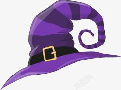 巫婆的帽子紫色卡通巫师帽高清图片