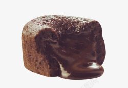 爆浆芒果流淌的熔岩巧克力高清图片