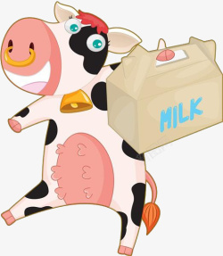奶香味奶牛送鲜牛奶高清图片