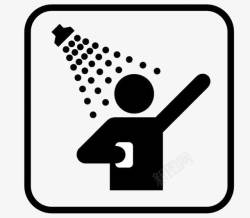 洗浴头淋浴标志图标高清图片